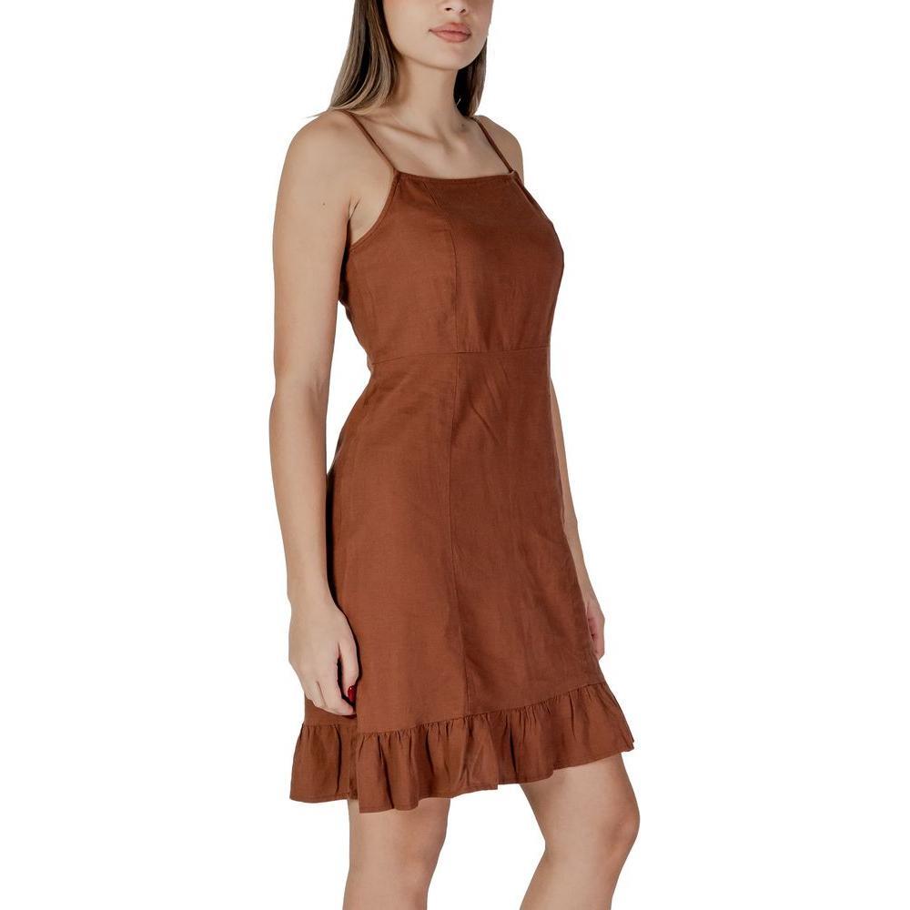 B.Young Brown Linen Midi BY-14885400140-IT38|XS
