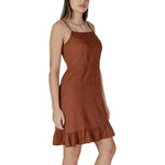 B.Young Brown Linen Midi BY-14885400140-IT38|XS