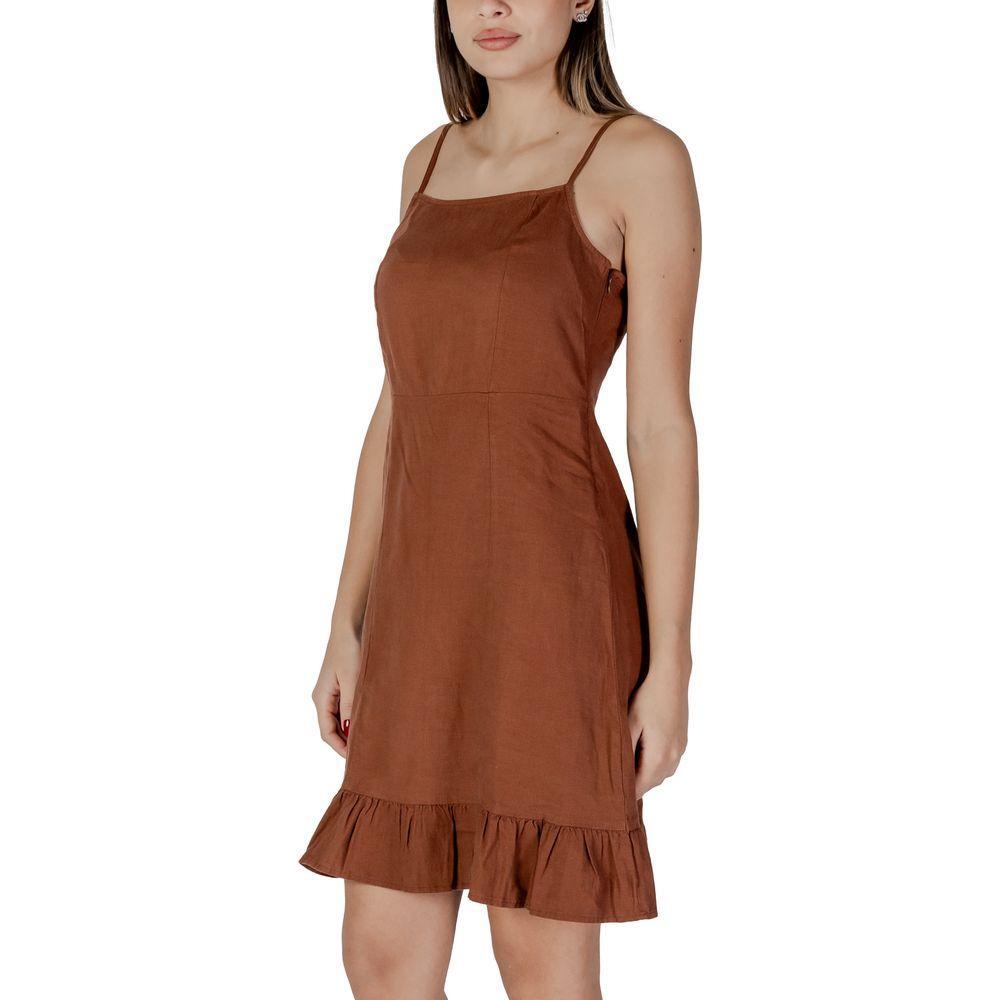 B.Young Brown Linen Midi BY-14885400140-IT38|XS
