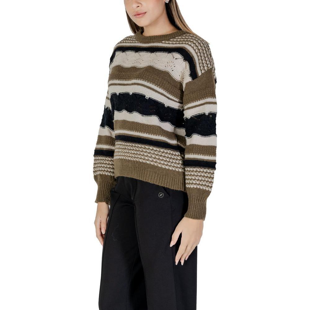 ICHI Green Recycled Polyester Sweater IC-15692200149-IT38|XS