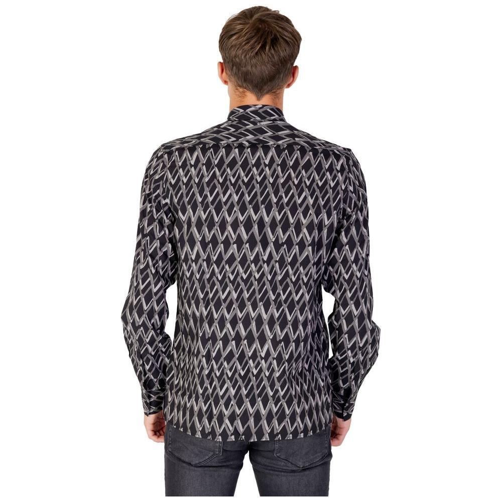 Antony Morato Black Cotton Pattern Shirt