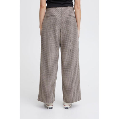 ICHI Beige Polyester Pant