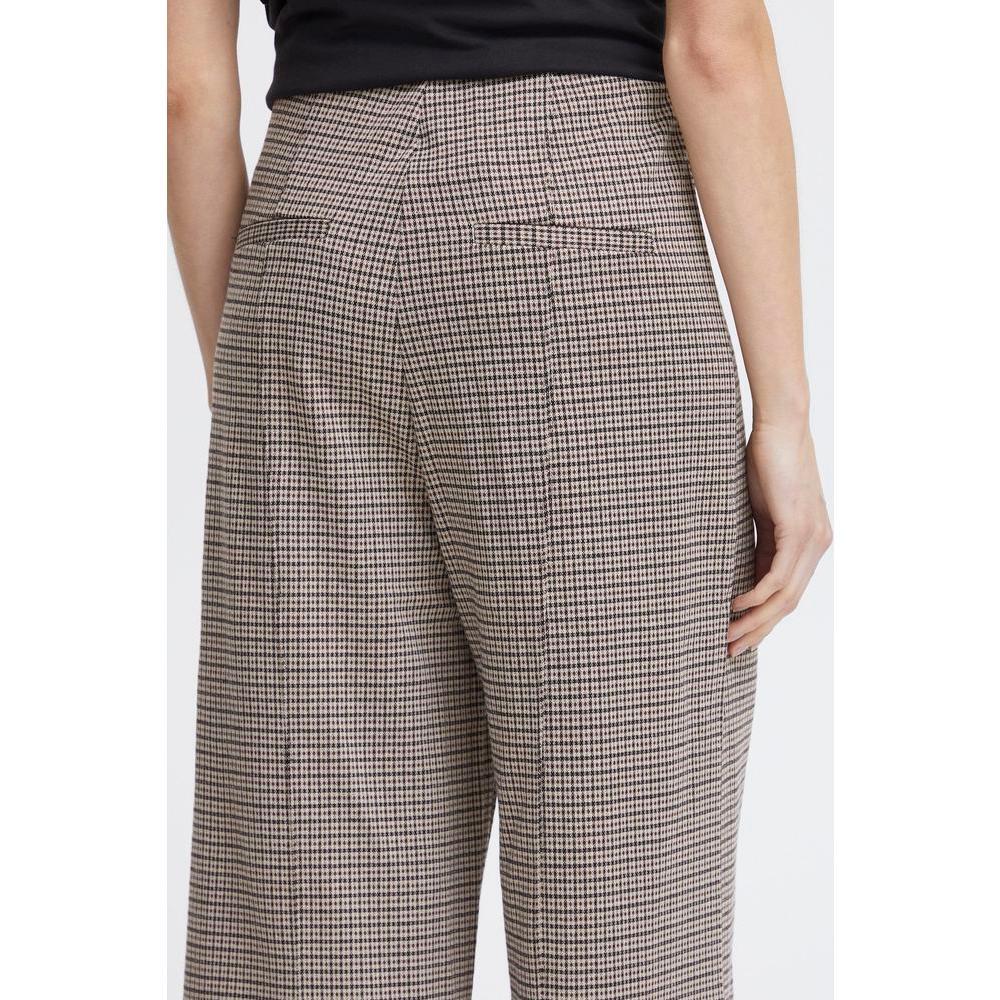 ICHI Beige Polyester Pant