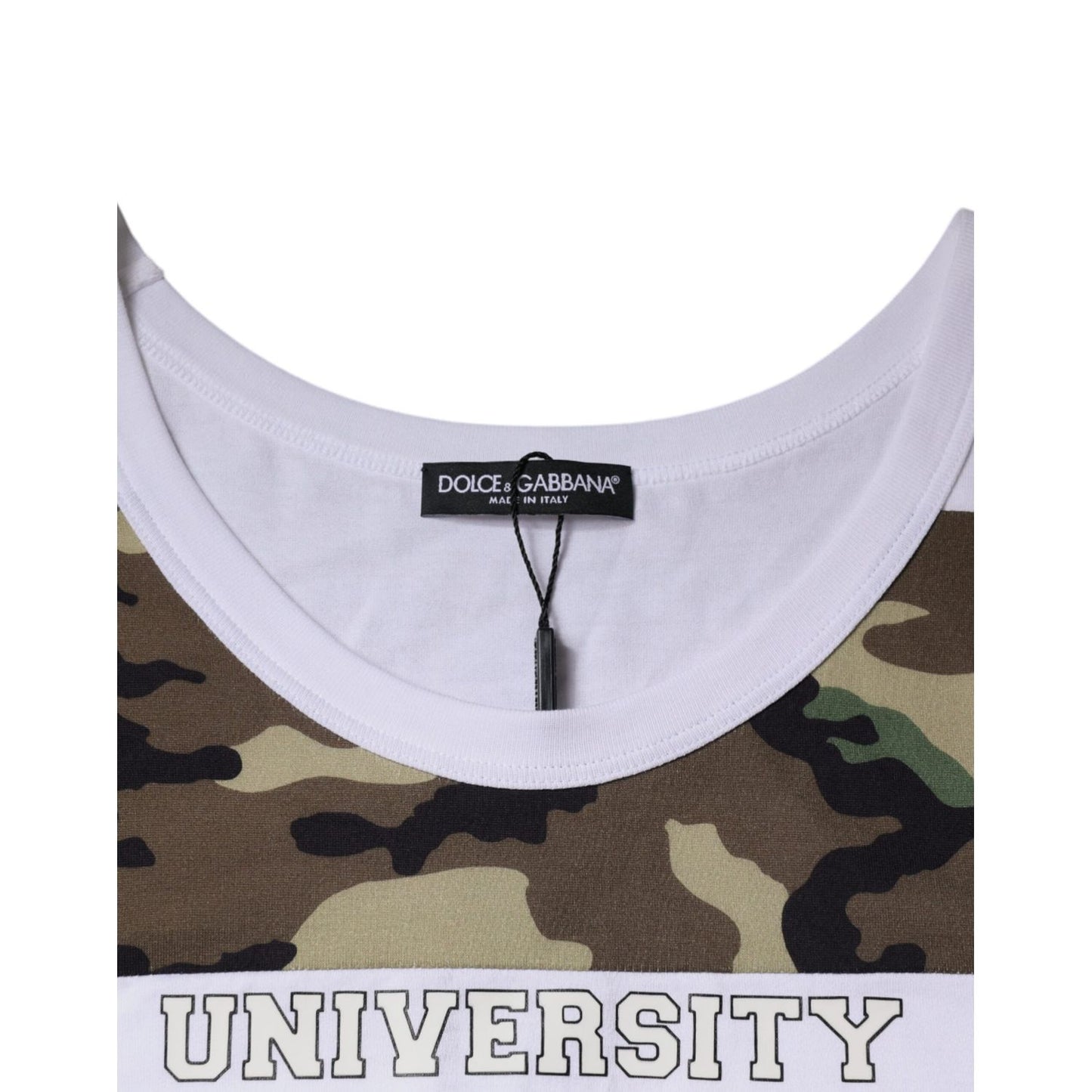 Dolce & Gabbana White Camouflage Tank Sleeveless T-shirt