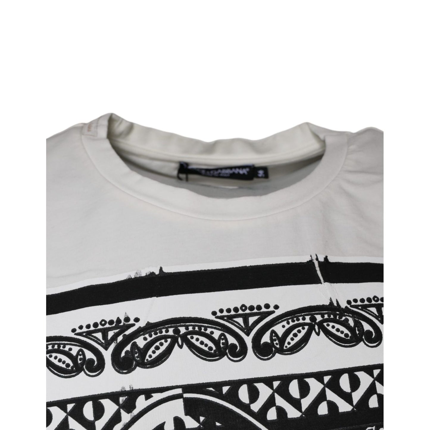 Dolce & Gabbana White Bandana Print Cotton Short Sleeves T-shirt