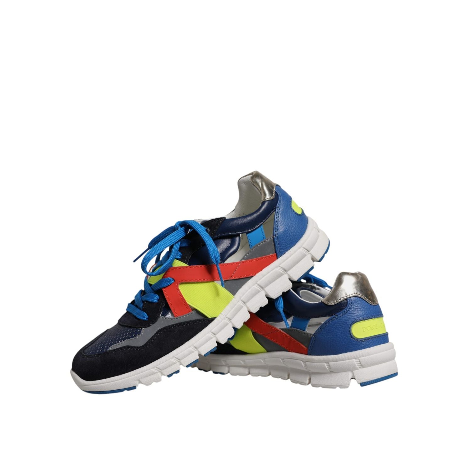 Dolce & Gabbana Multicolor Leather Suede Low Top Sneakers Shoes