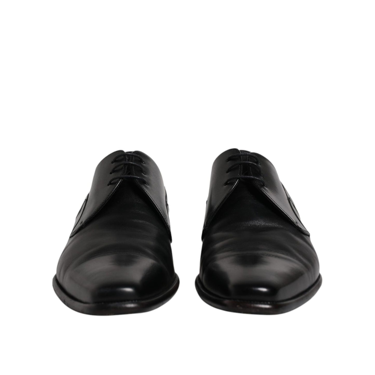 Dolce & Gabbana Black Leather Derby Men Formal Dress Shoes