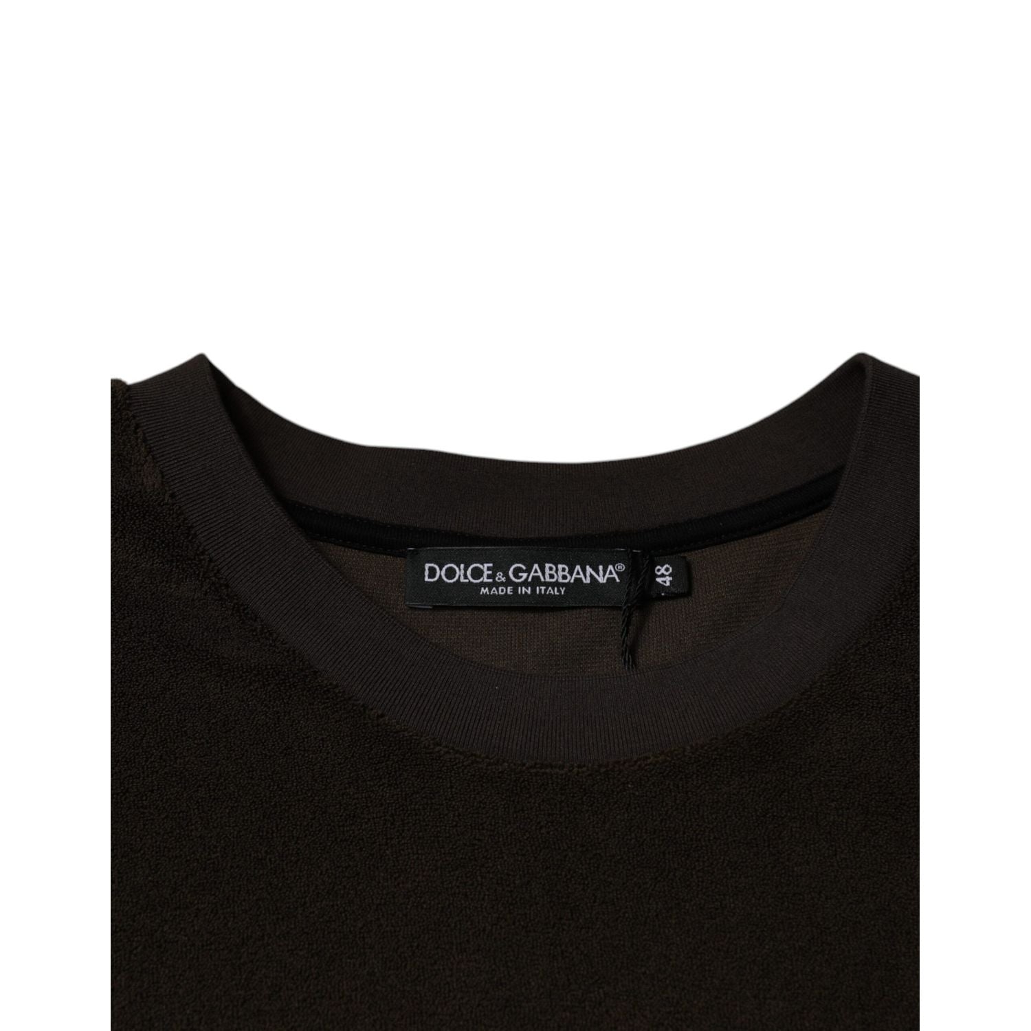 Dolce & Gabbana Brown Cotton Crew Neck Short Sleeves T-shirt
