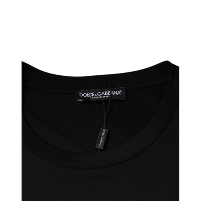 Dolce & Gabbana Black Cotton Crew Neck Short Sleeves T-shirt