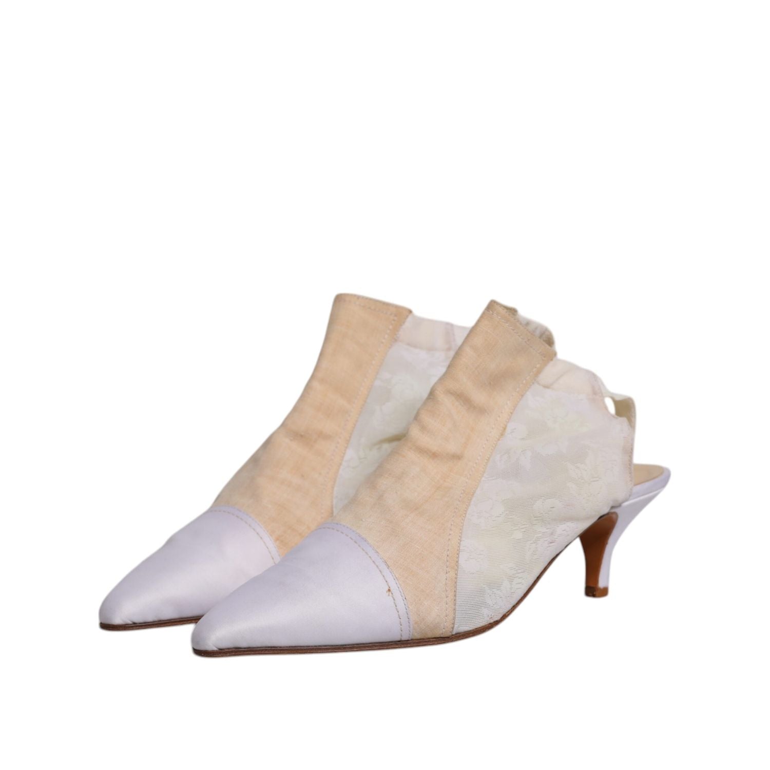 Dolce & Gabbana Multicolor Patchwork Heels Slingback Shoes