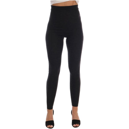 Dolce & Gabbana Gray Cashmere Ribbed Stretch Tights