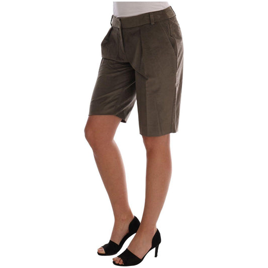 Ermanno Scervino Brown Velvet Bermuda Shorts BYX1164-1
