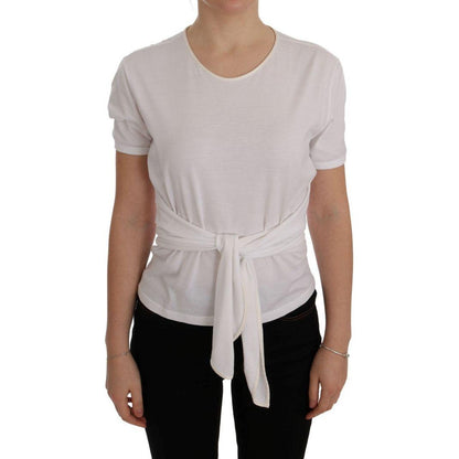 Dolce & Gabbana White Cotton Silk T-Shirt