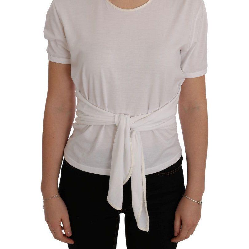 Dolce & Gabbana White Cotton Silk T-Shirt