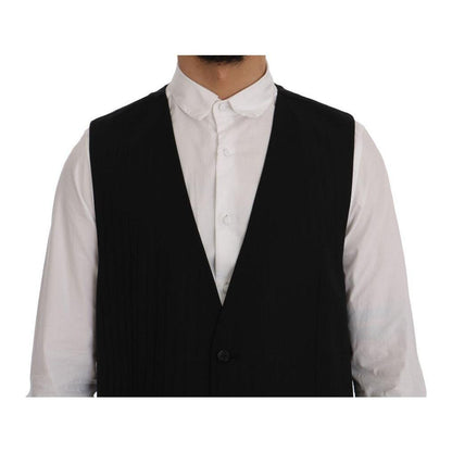 Dolce & Gabbana Black STAFF Wool Stretch Vest1728,3% Elastane,67345645728,Black,Clothing,Dolce & Gabbana,IT50 | L,Material: 97% Wool,Men,Men - Clothing,New with tags,Suits & Blazers - Clothing,Vests - Men - Clothing,Waistcoats - Suits & Blazers - Clothing