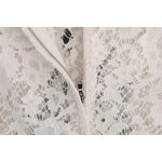 Dolce & Gabbana White Crystal Embellished Lace Blouse