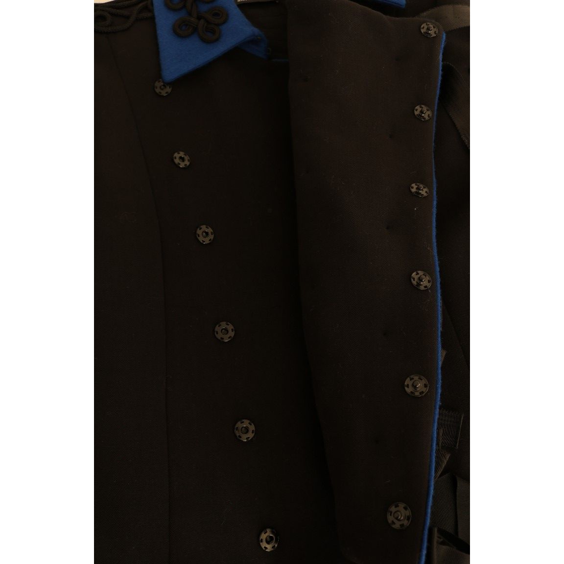 Dolce & Gabbana Black Wool Trench Jacket 1728,2% Elastane,23% Nylon,67345645728,Black,Clothing,Coats - Jackets & Coats - Clothing,Dolce & Gabbana,IT40|S,Jackets & Coats - Clothing,Jackets & Coats - Women - Clothing,Material: 75% Wool,New with tags,Trench
