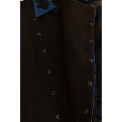 Dolce & Gabbana Black Wool Trench Jacket 1728,2% Elastane,23% Nylon,67345645728,Black,Clothing,Coats - Jackets & Coats - Clothing,Dolce & Gabbana,IT40|S,Jackets & Coats - Clothing,Jackets & Coats - Women - Clothing,Material: 75% Wool,New with tags,Trench