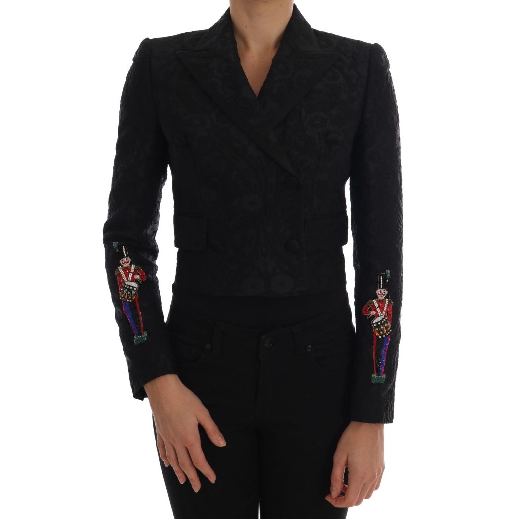 Dolce & Gabbana Black Brocade Blazer Jacket