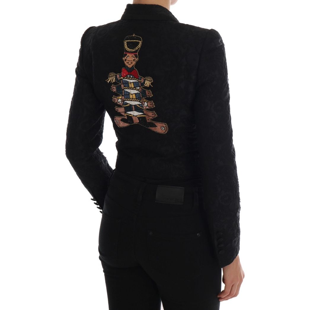 Dolce & Gabbana Black Brocade Blazer Jacket