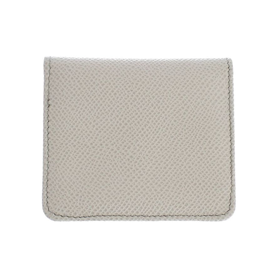 Dolce & Gabbana White Dauphine Leather Case Wallet Wallet