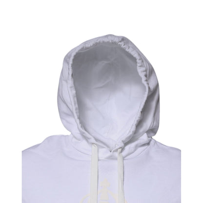 Dolce & Gabbana White Logo Hooded Pullover Sweatshirt Sweater