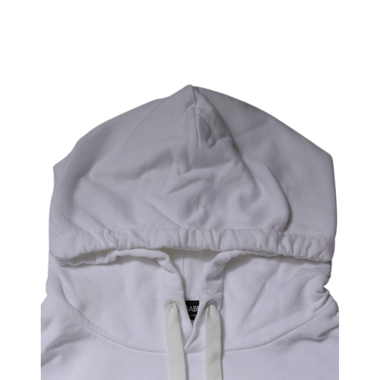 Dolce & Gabbana White Logo Hooded Pullover Sweatshirt Sweater