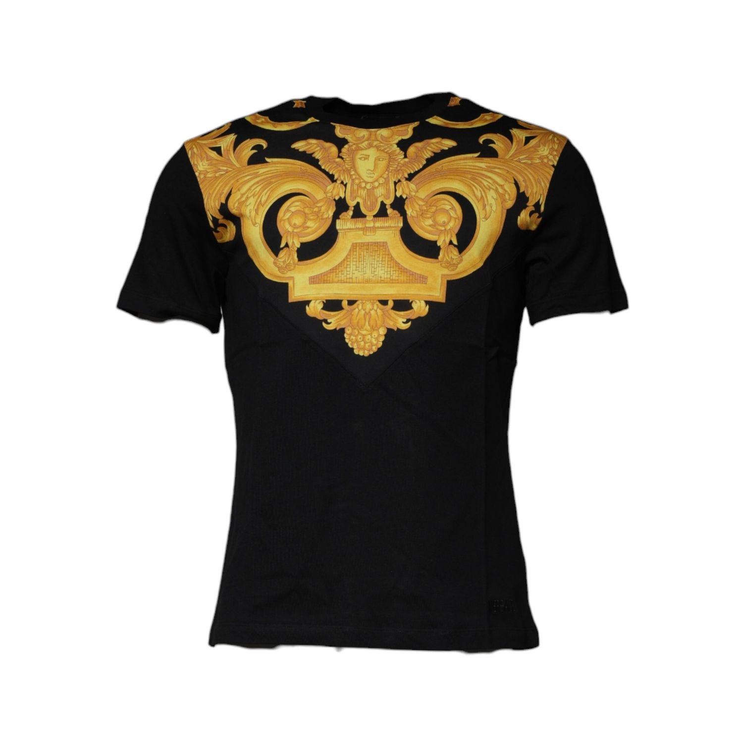 Versace Black Medusa Print Cotton Crew Neck T-shirt