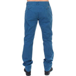 GF Ferre Blue Cotton Straight Fit Chinos