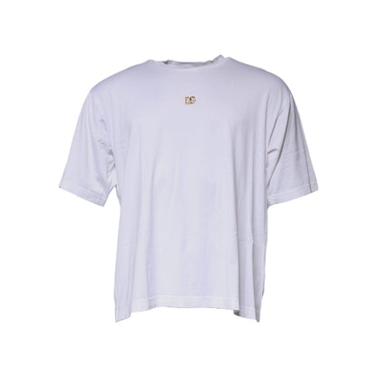 Dolce & Gabbana White DG Logo Crew Neck Short Sleeve T-shirt