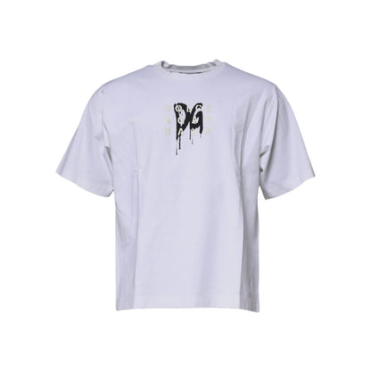 Dolce & Gabbana White DG Logo Cotton Crew Neck T-shirt