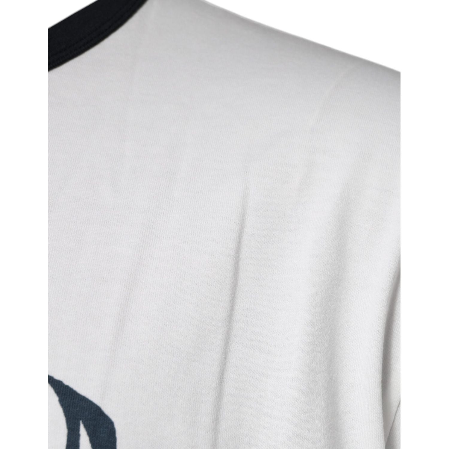 Dolce & Gabbana White Graphic Print Cotton Crew Neck T-shirt