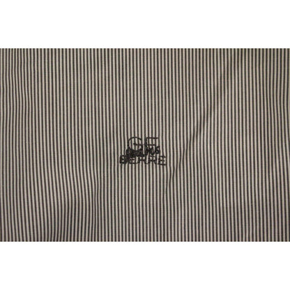 GF Ferre Gray Striped Cotton Casual Shirt