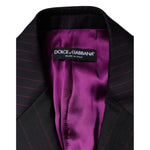 Dolce & Gabbana Multicolor Stripes Wool Cropped Blazer Coat Jacket