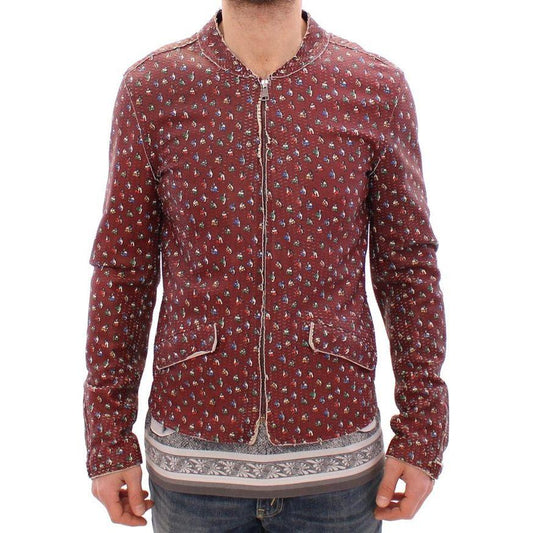 Dolce & Gabbana Bordeaux Leather Boxer Print Jacket Coat1728,67345645728,Bordeaux,Clothing,Dolce & Gabbana,IT48 | M,Jackets & Coats - Clothing,Jackets - Men - Clothing,Leather Jackets - Jackets & Coats - Clothing,Material: 100% Leather Lambskin,Men,Men -