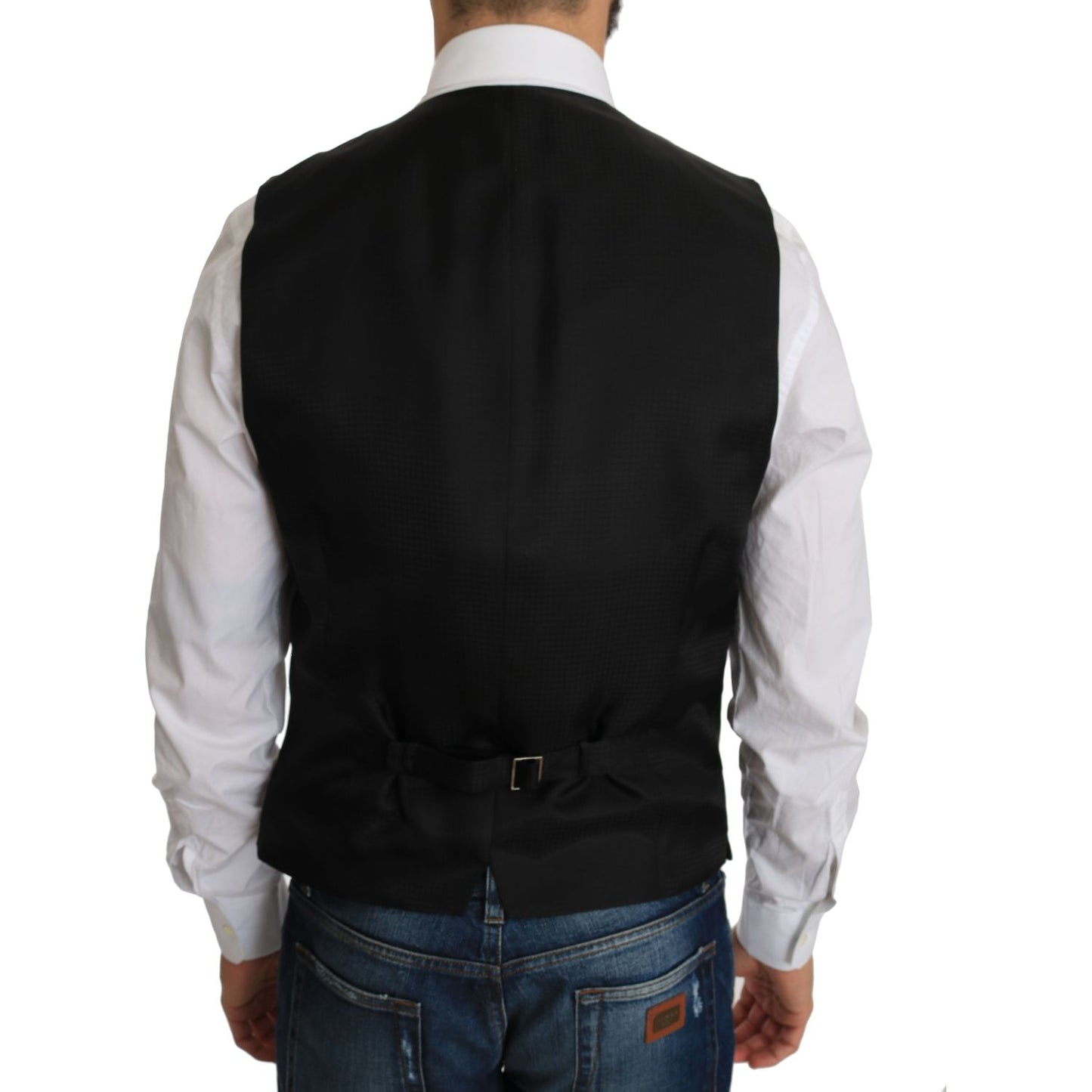 Dolce & Gabbana Black Silk Dress Waistcoat