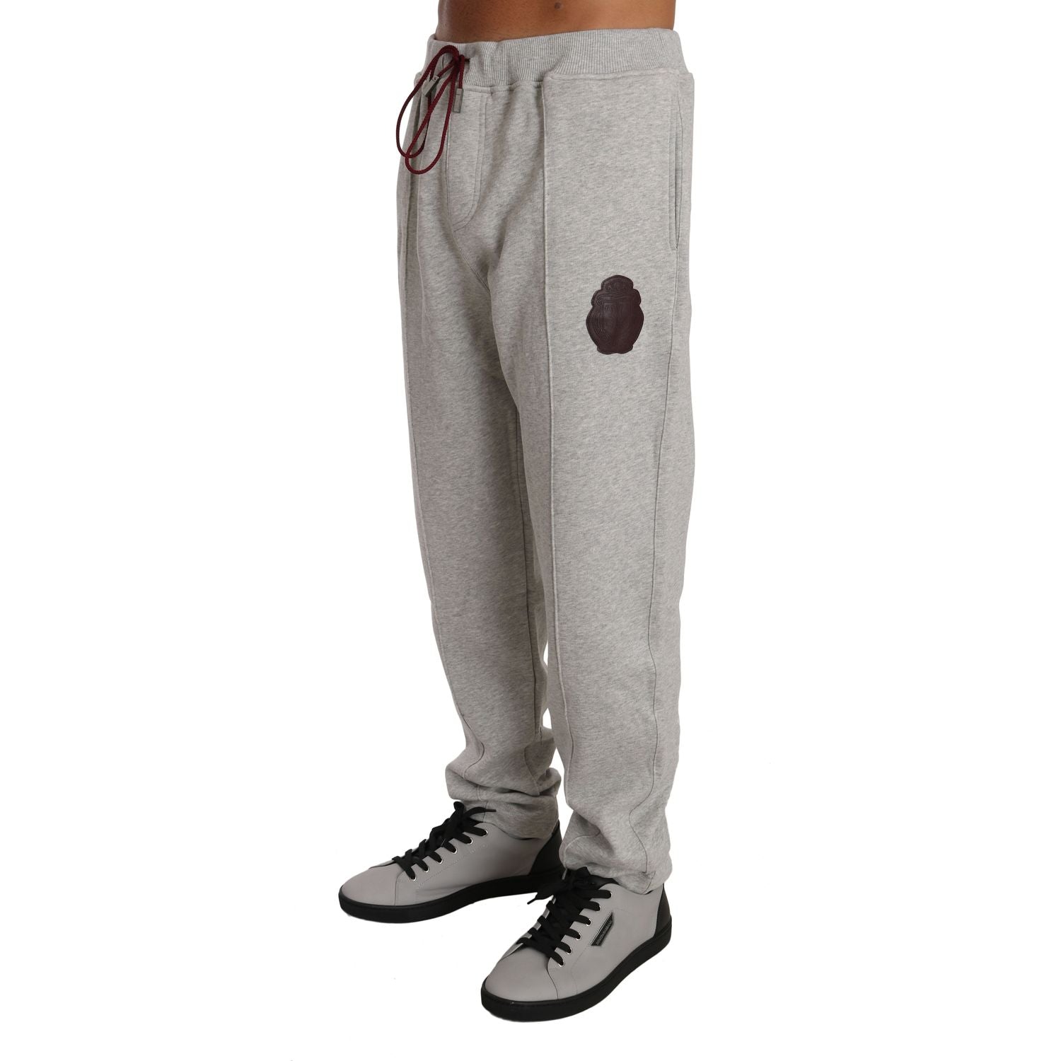 Billionaire Italian Couture Gray Cotton Sweater Pants Tracksuit