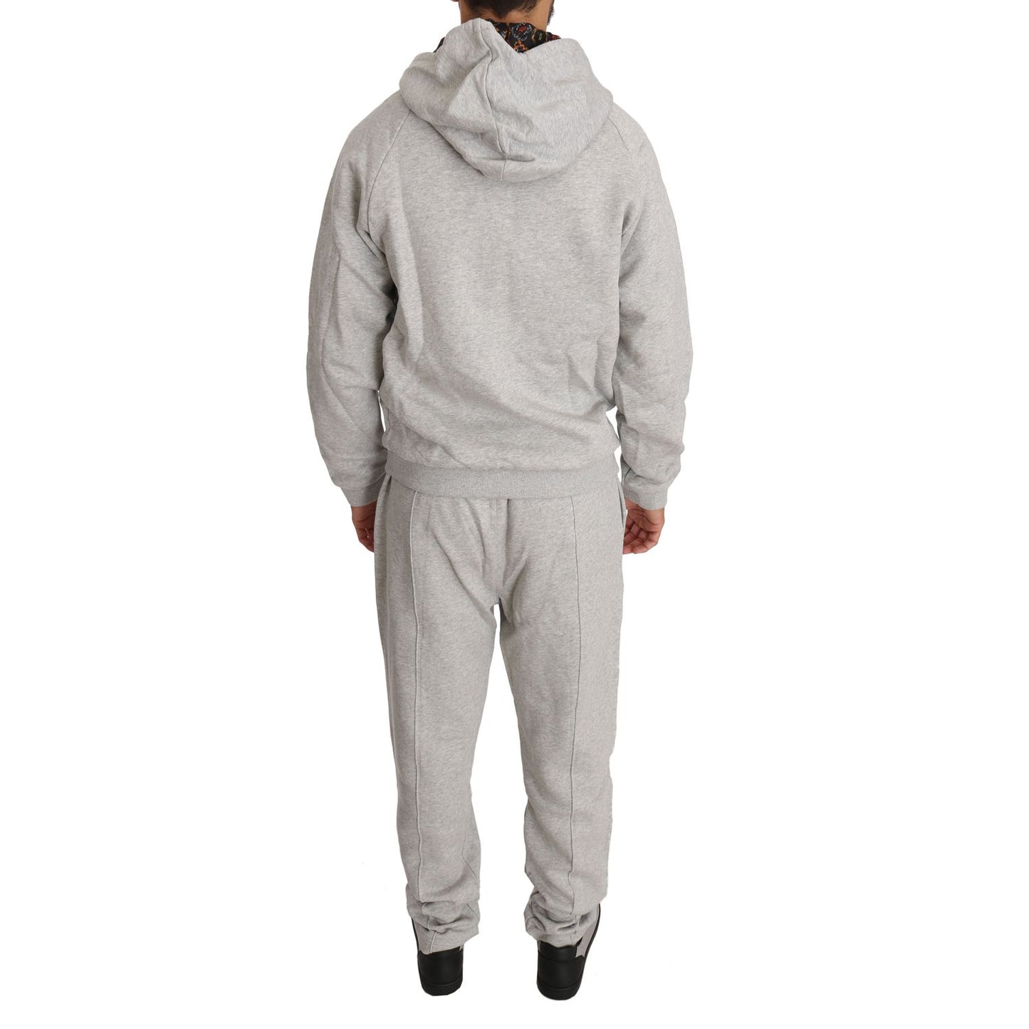 Billionaire Italian Couture Gray Cotton Sweater Pants Tracksuit