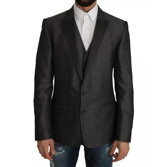 Dolce & Gabbana Gray MARTINI 2 Piece Vest Coat Blazer