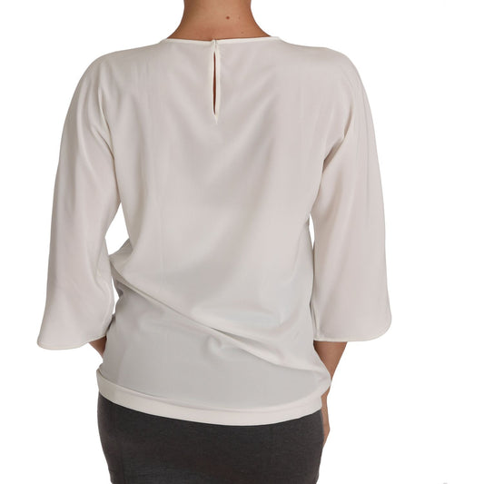 Dolce & Gabbana White Silk #dgfamily Crystal T-shirt TSH3368-44