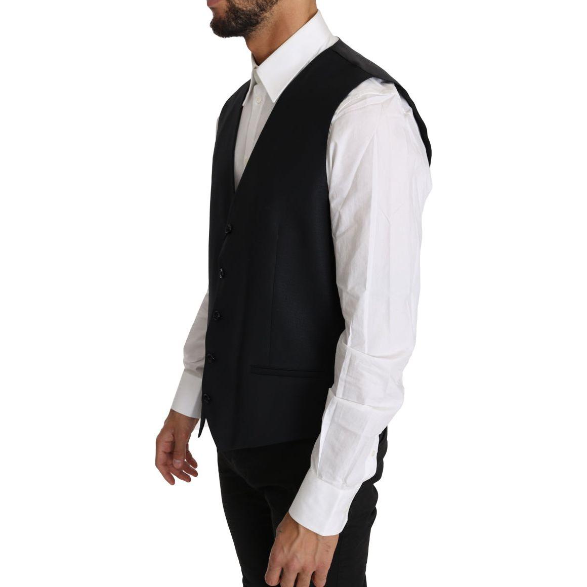 Dolce & Gabbana Gray Wool Silk Waistcoat Vest TSH2664-52