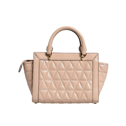 Michael Kors Peach Quilted Leather Logo Crossbody VIVIANNE Messenger Bag