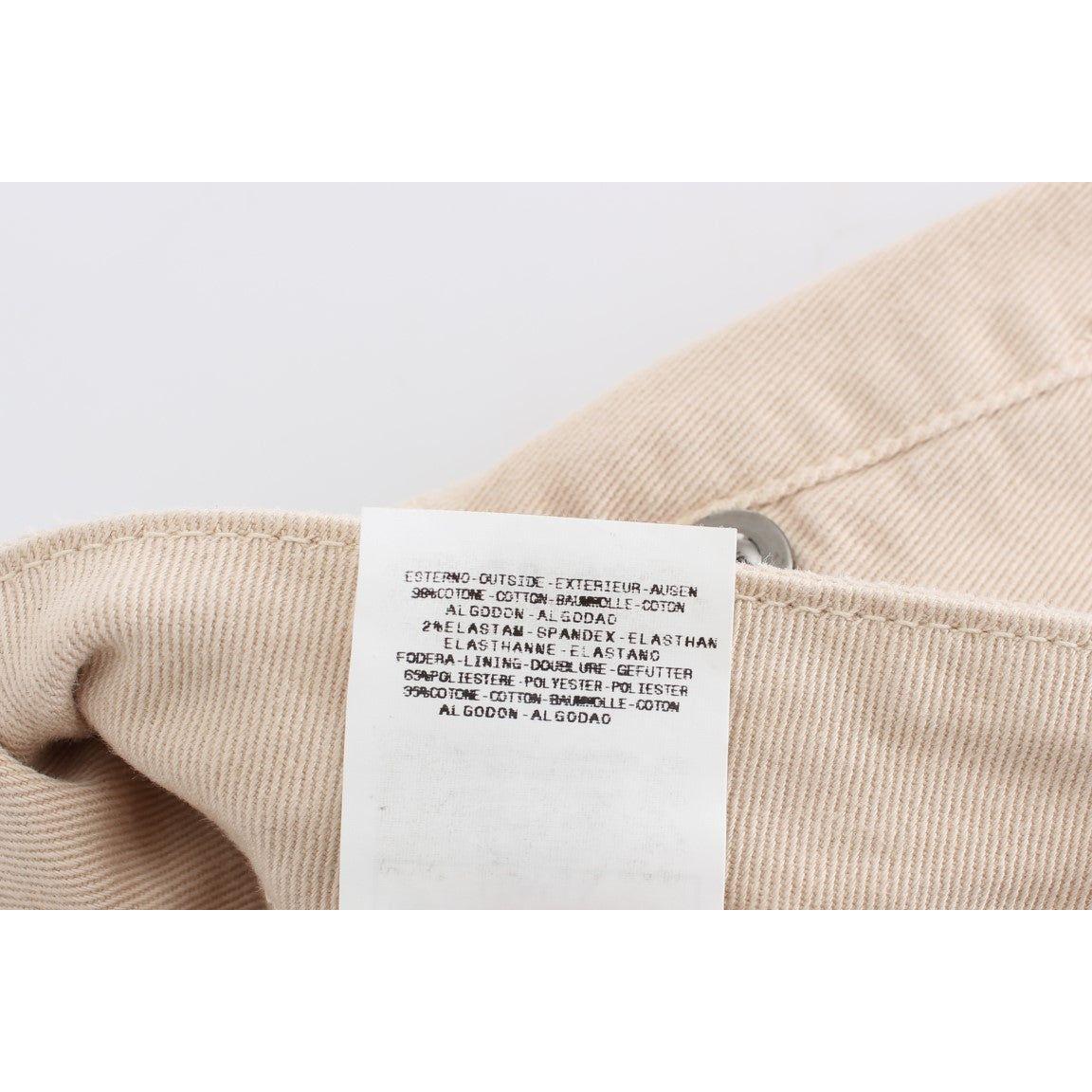 Cavalli Beige Wash Slim Fit Cotton Stretch Jeans