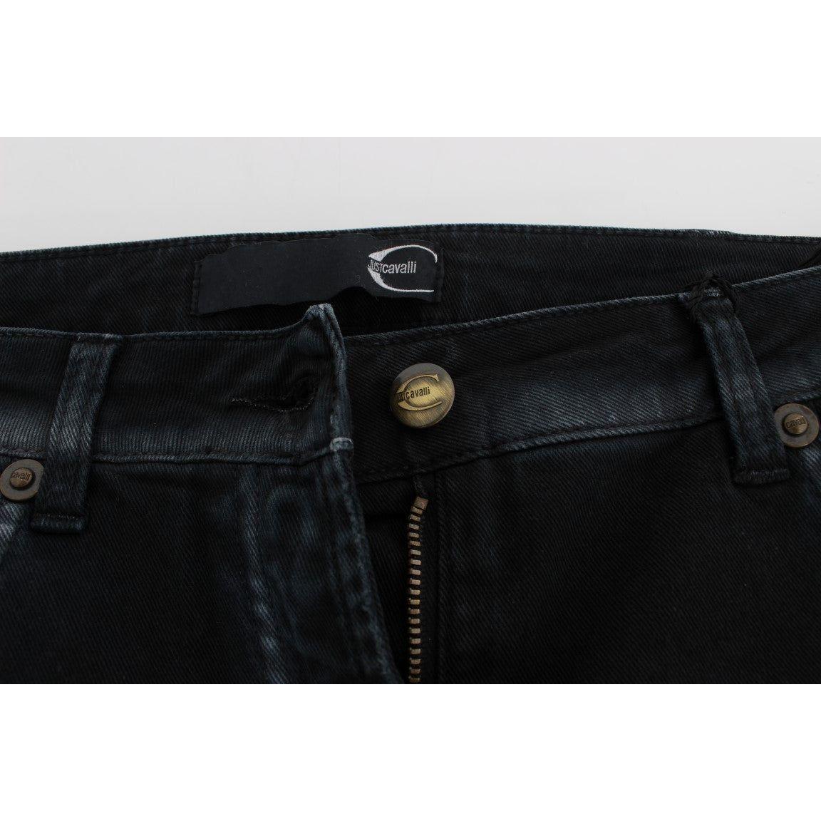 Cavalli Blue Cotton Stretch Baggy Relax Jeans