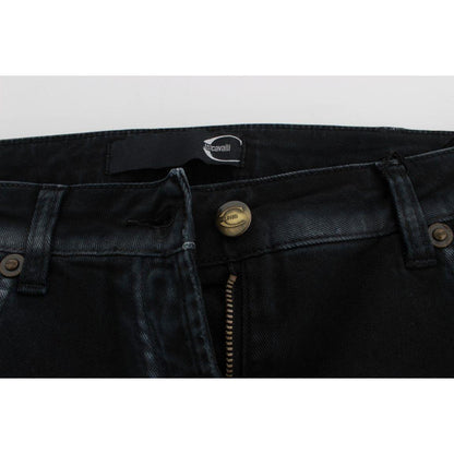 Cavalli Blue Cotton Stretch Baggy Relax Jeans
