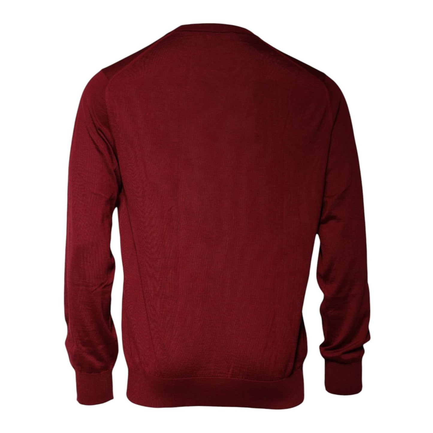 Dolce & Gabbana Maroon Cashmere Crew Neck Pullover Sweater