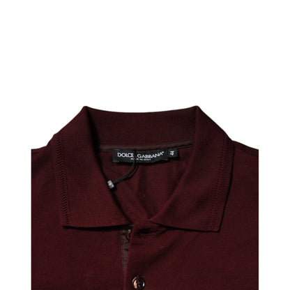 Dolce & Gabbana Maroon Collared Short Sleeves Polo T-shirt