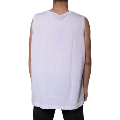 Dolce & Gabbana White Cotton Sleeveless Round Neck Tank T-shirt