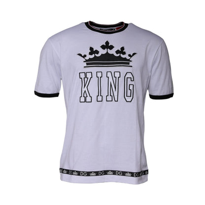 Dolce & Gabbana White Jersey Crew Neck Short Sleeves T-shirt