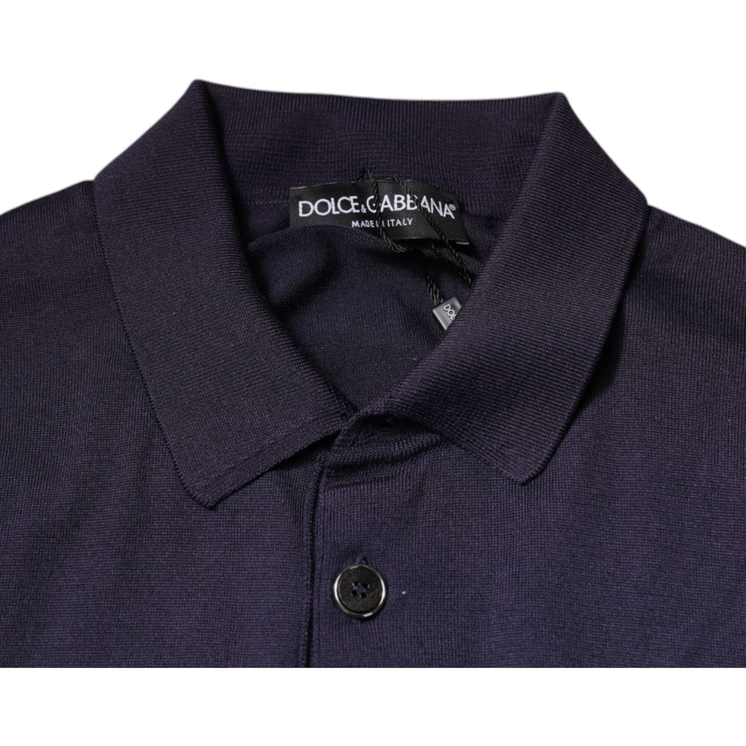 Dolce & Gabbana Blue Silk Collared Short Sleeves Polo T-shirt